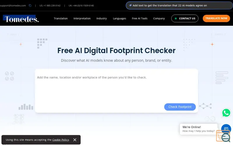 Screenshot of AI Digital Footprint Checker