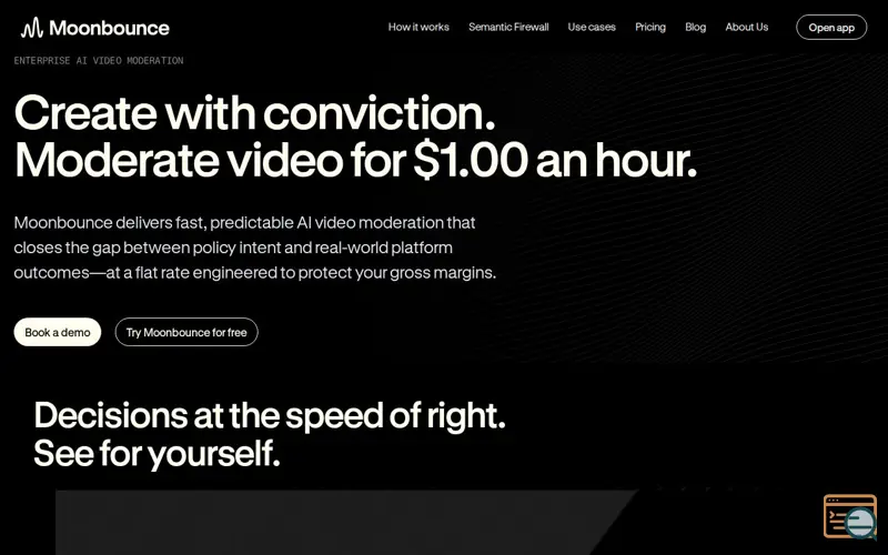 Screenshot of AI Video Moderation