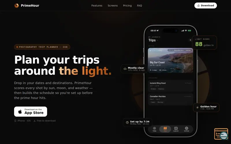 Screenshot of PrimeHour