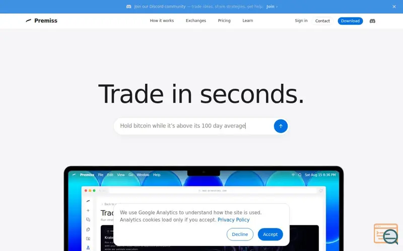 Screenshot of Premiss