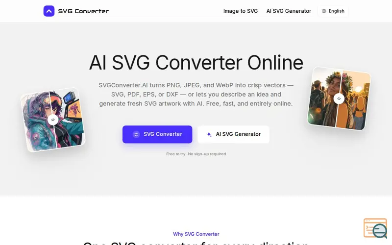 Screenshot of SVG Converter Online - Free AI-Powered