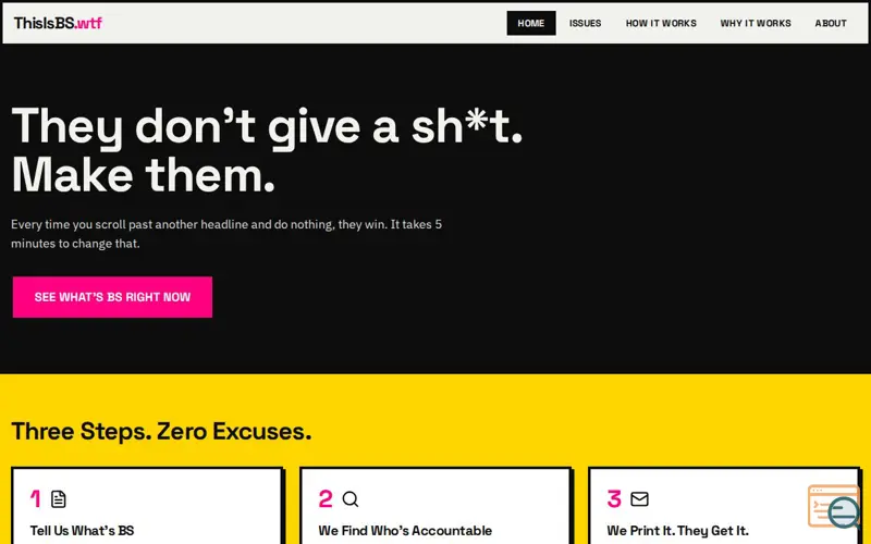 Screenshot of ThisIsBS.wtf