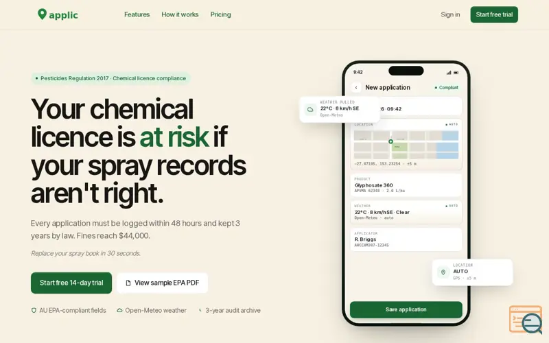 Screenshot of Applic