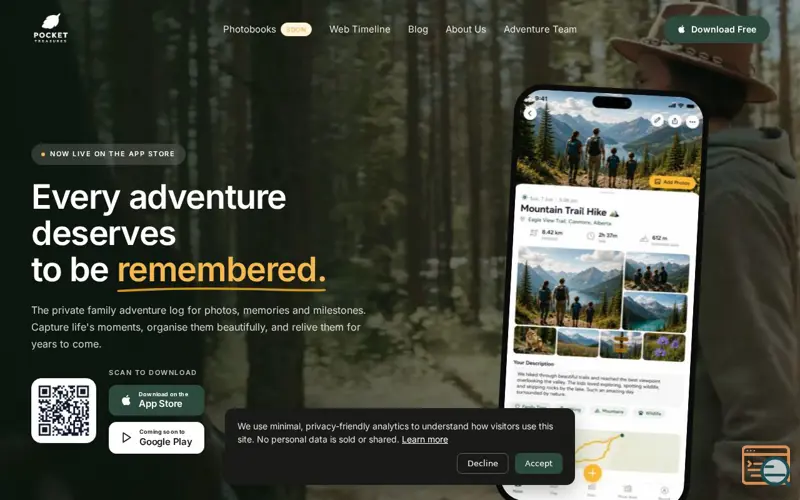 Screenshot of PocketTreasures:Family Adventure Journal