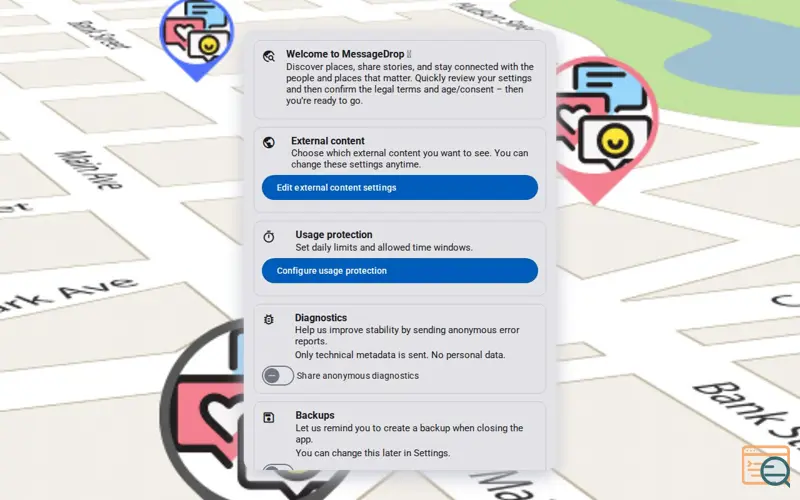 Screenshot of MessageDrop