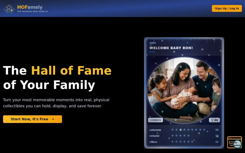 Screenshot of HOFamely - Collectible Family Cards