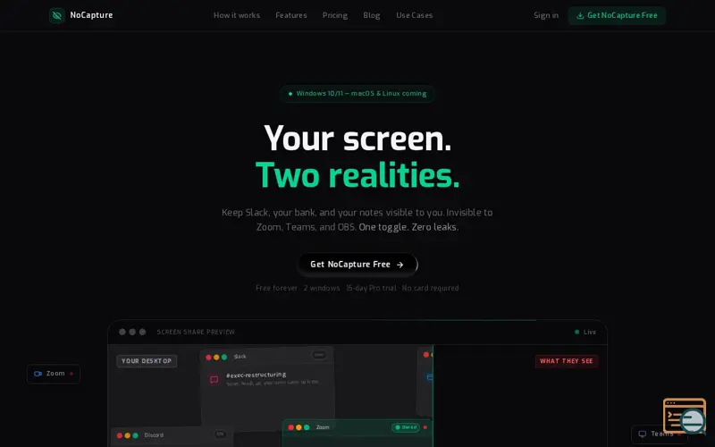Screenshot of NoCapture