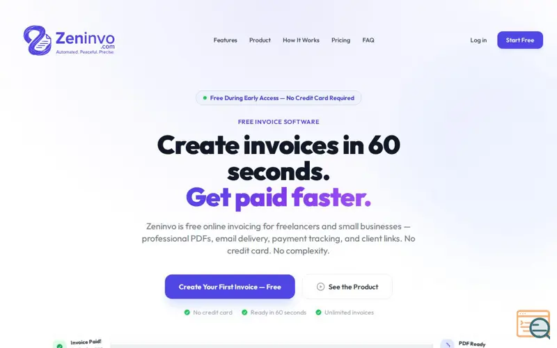 Screenshot of Zeninvo