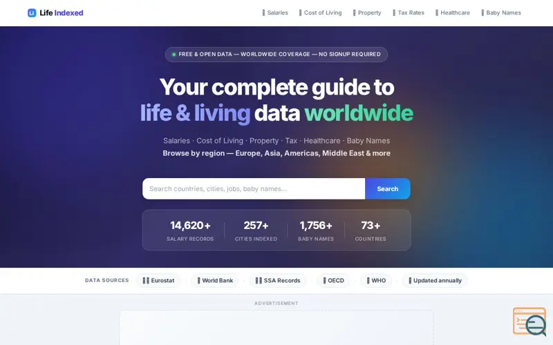 Screenshot of LifeIndexed