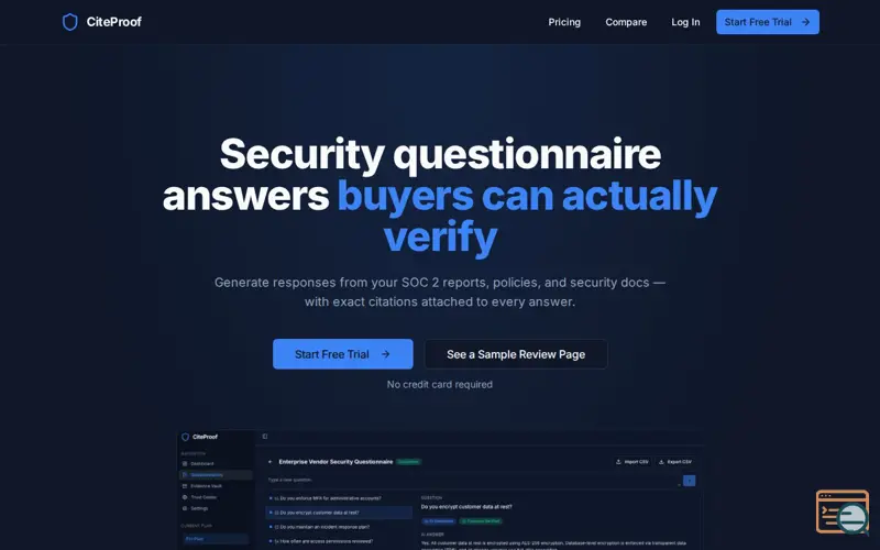 Screenshot of CiteProof