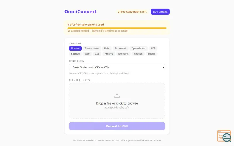 Screenshot of OmniConvert
