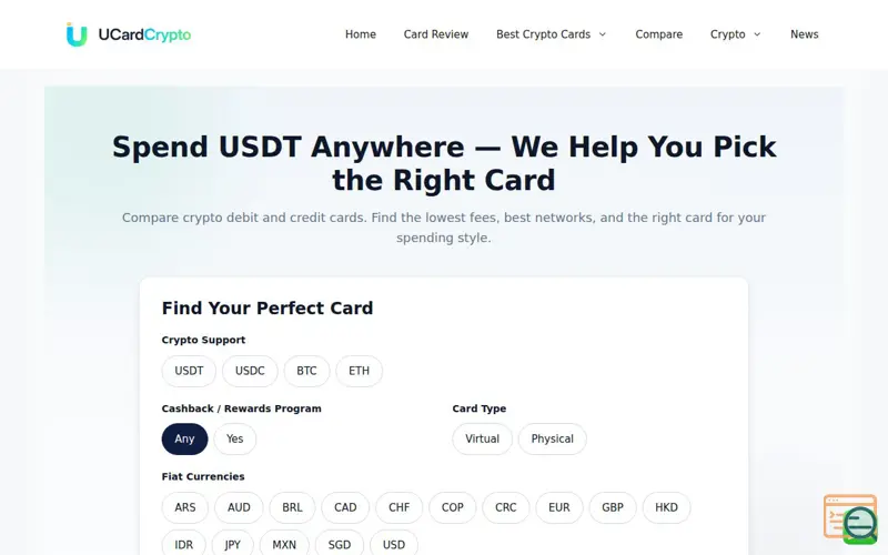Screenshot of UCardCrypto
