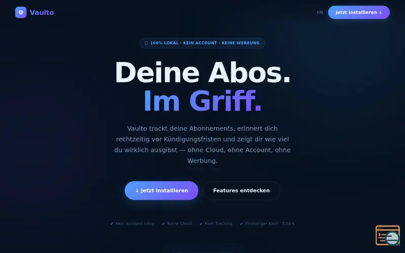 Screenshot of Vaulto