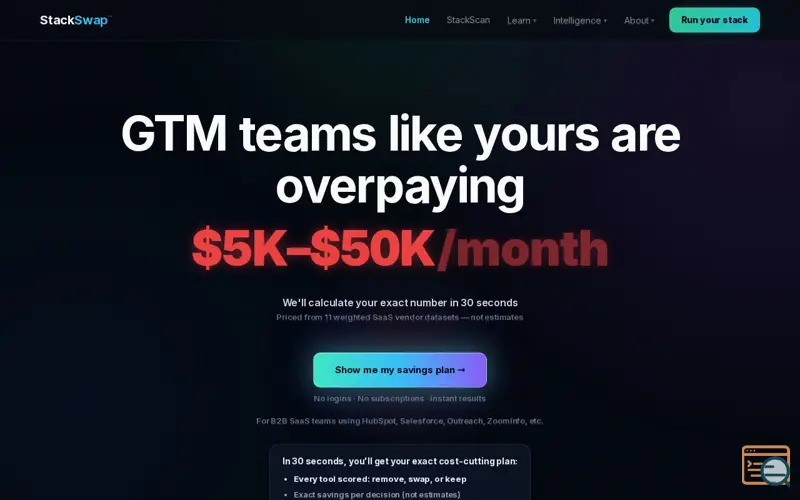 Screenshot of StackSwap