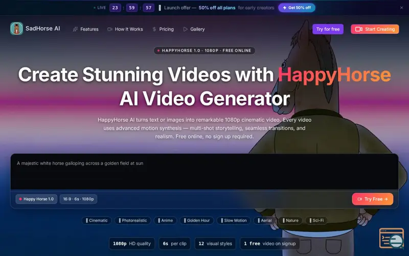 Screenshot of SadHorse