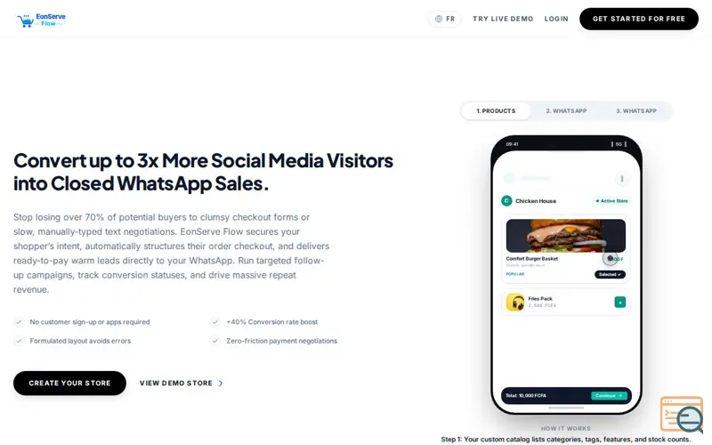 Screenshot of EonServe Flow