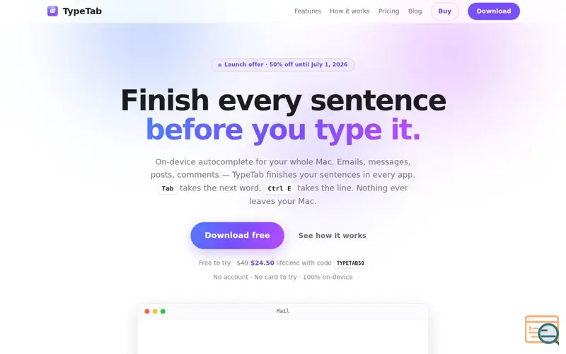 Screenshot of TypeTab