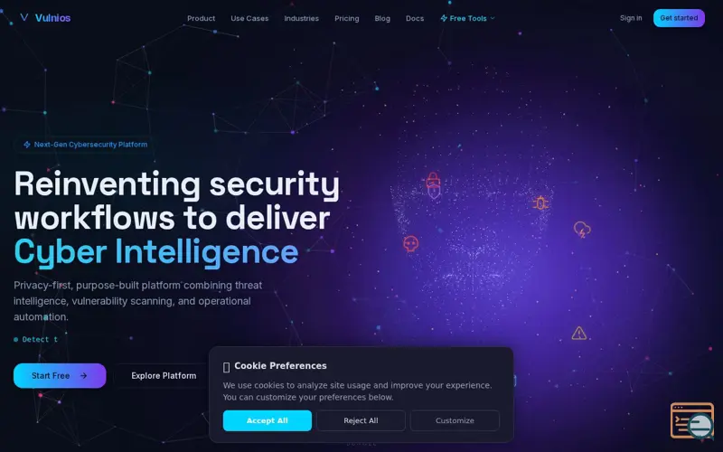 Screenshot of Vulnios and OSINT, a launch using Windy
