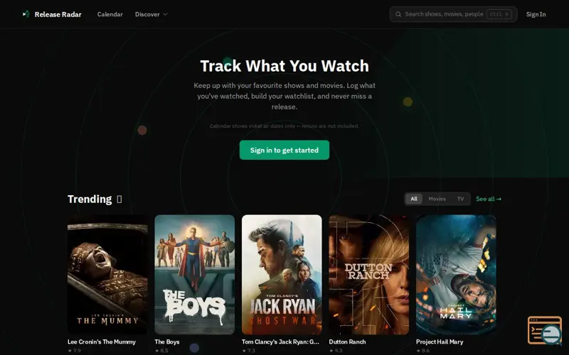 Screenshot of Release Radar