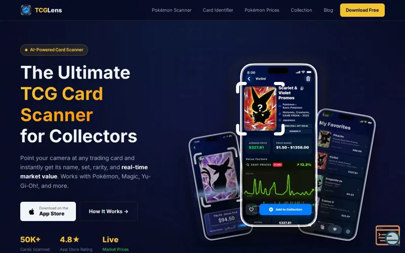Screenshot of TCG Card Scanner App
