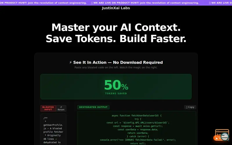 Screenshot of TokenCount Context Bundler