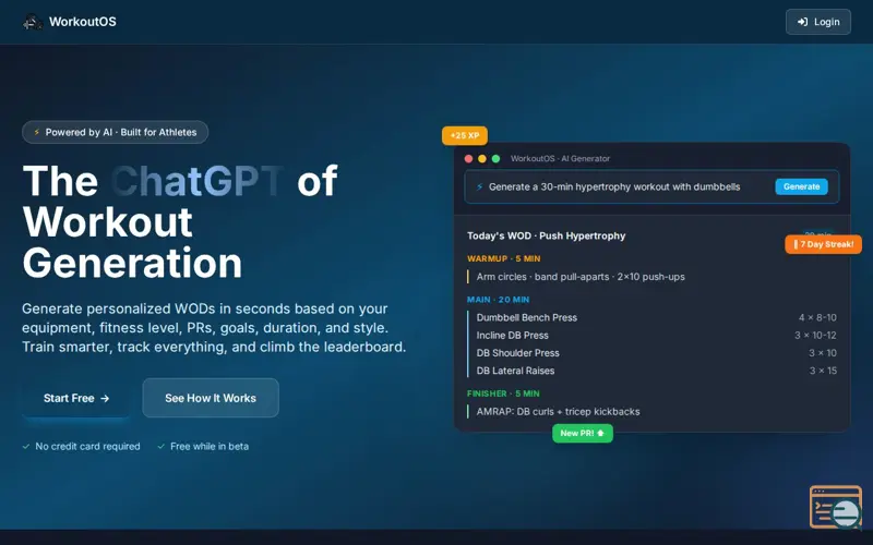 Screenshot of WorkoutOS