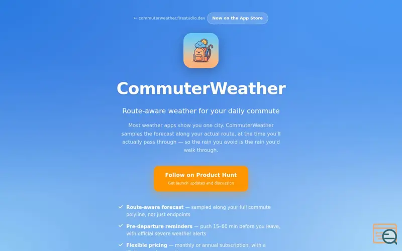 Screenshot of Commute Weather