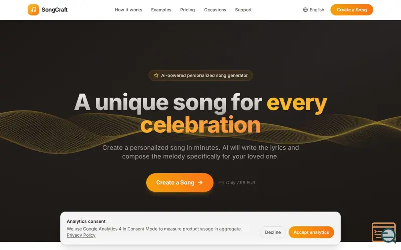 Screenshot of SongCraft