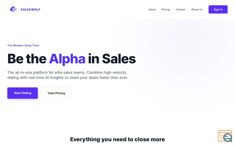 Screenshot of Saleswolf AI