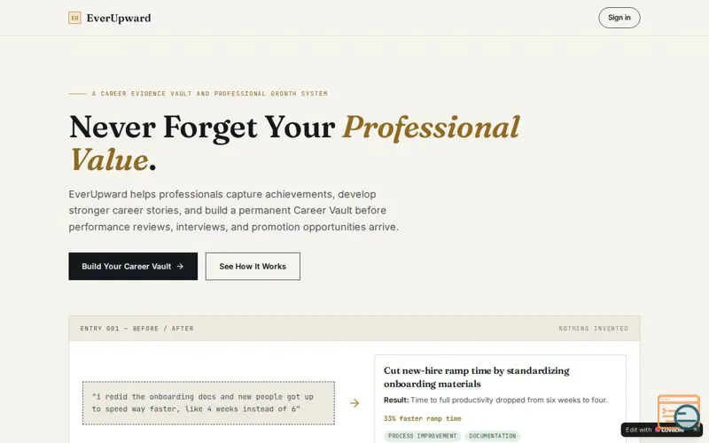 Screenshot of EverUpward