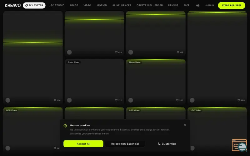 Screenshot of Kreavo