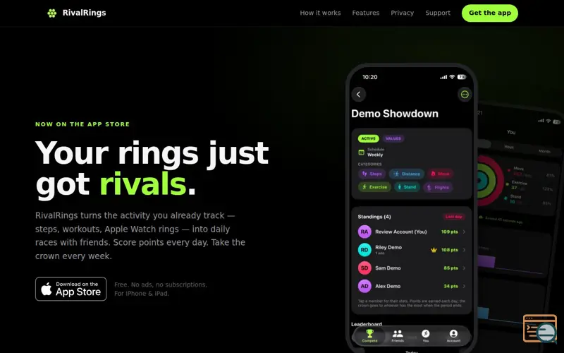 Screenshot of RivalRings, a launch using Open-Xchange