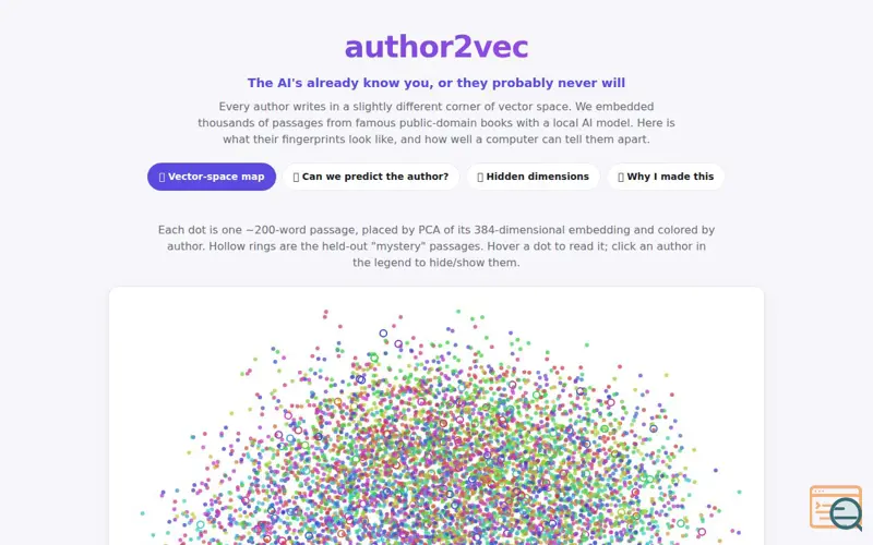 Screenshot of Author2Vec