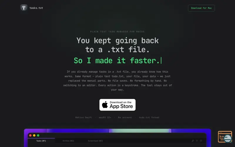 Screenshot of Tasks.txt