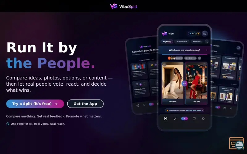 Screenshot of VibeSplit, a launch using Zoho