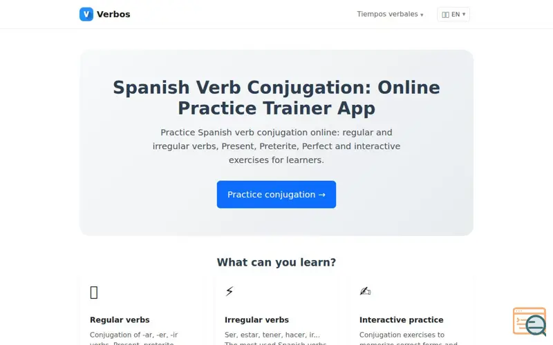 Screenshot of Verbos.app — Master Spanish Verbs