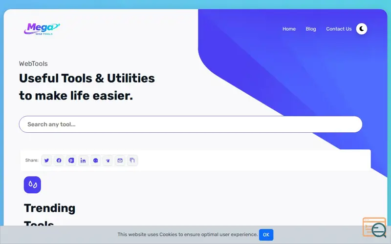 Screenshot of Mega Web Tools — All‑in‑One Toolkit