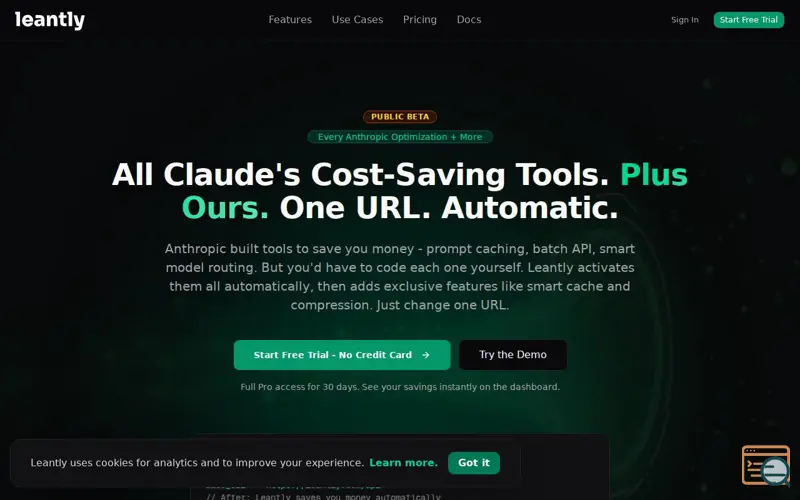 Screenshot of Leantly