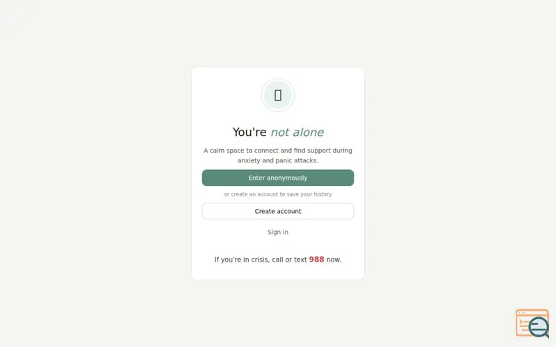 Screenshot of Calm Connect