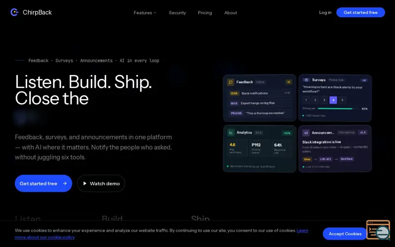 Screenshot of ChirpBack