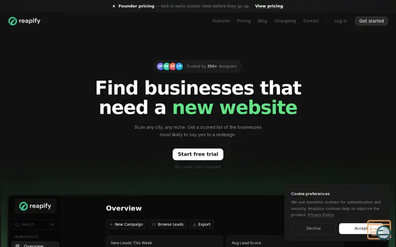 Screenshot of Reapify