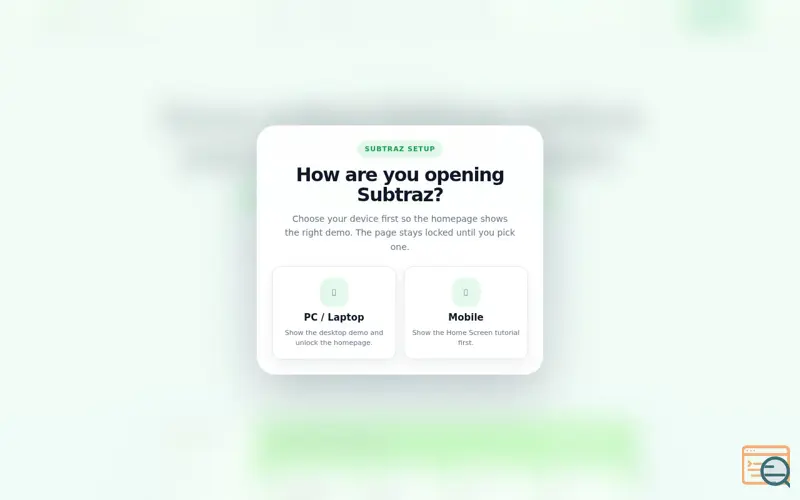 Screenshot of Subtraz