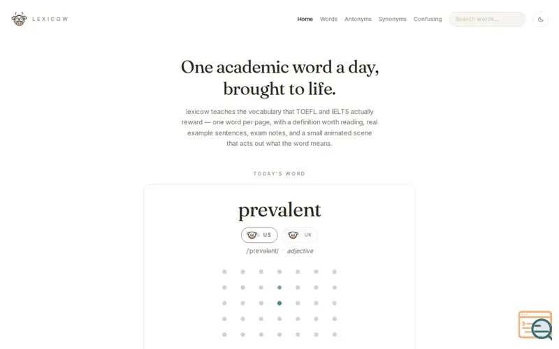 Screenshot of An Animated Word a Day for TOEFL & IELTS