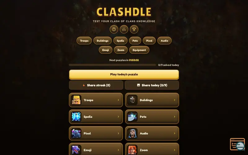 Screenshot of Clashdle
