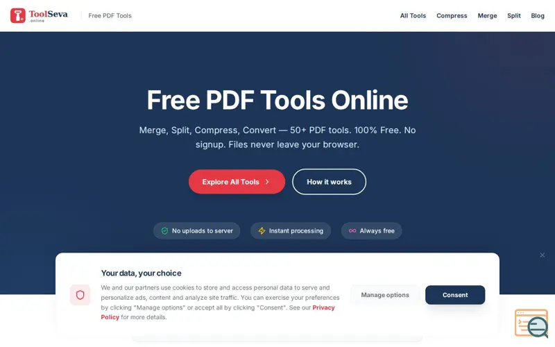 Screenshot of ToolSeva.online