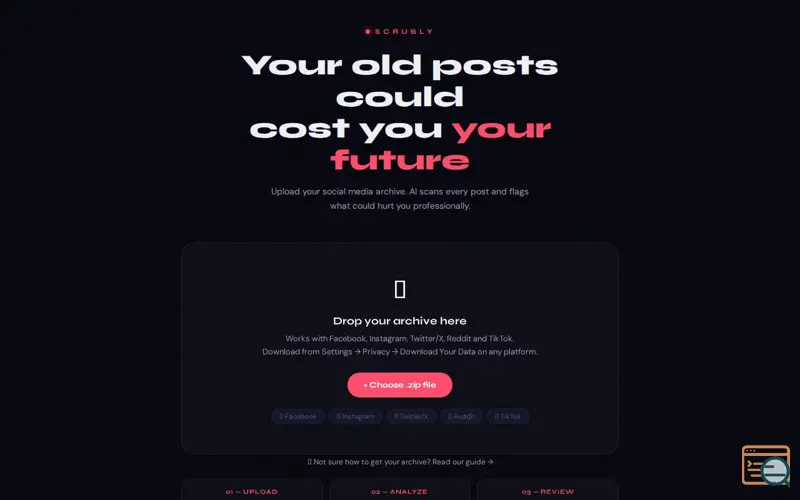Screenshot of tryscrubly.com