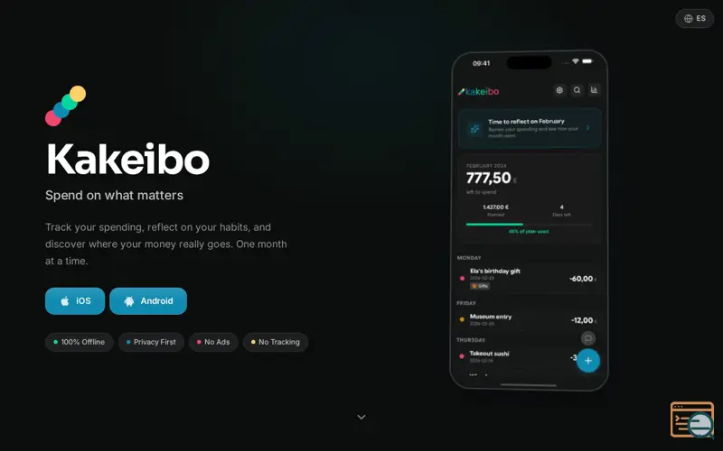 Screenshot of Kakeibo