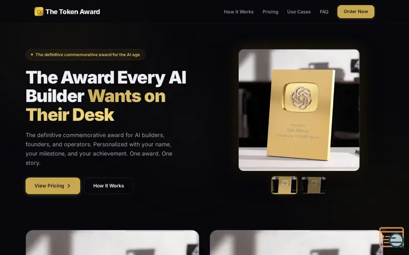 Screenshot of The Token Award