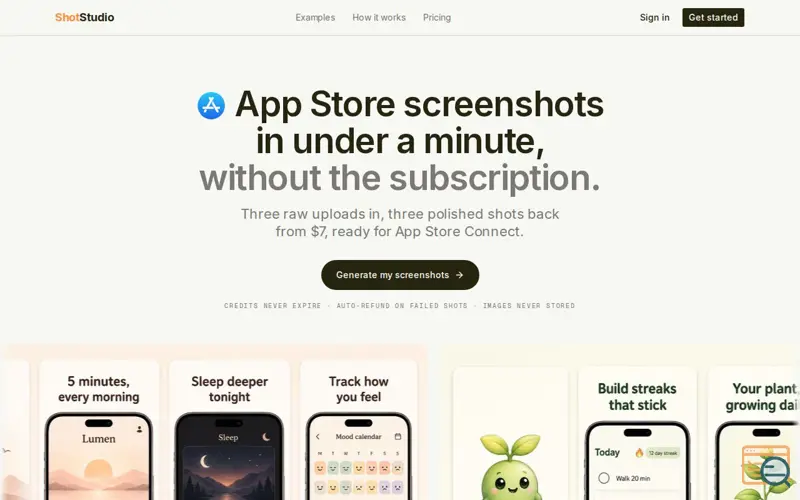 Screenshot of ShotStudio