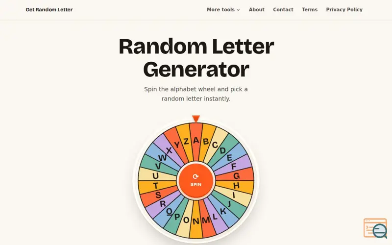 Screenshot of Get Random Letter
